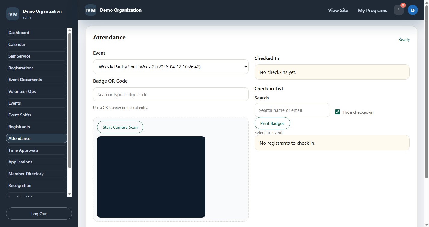 IVM attendance tracking module